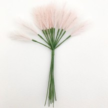 Palest Pink Fabric Pine Sprigs or Pampas Grass ~ Bundle of 12 ~ 1-1/2" Long